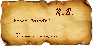 Mancz Bazsó névjegykártya